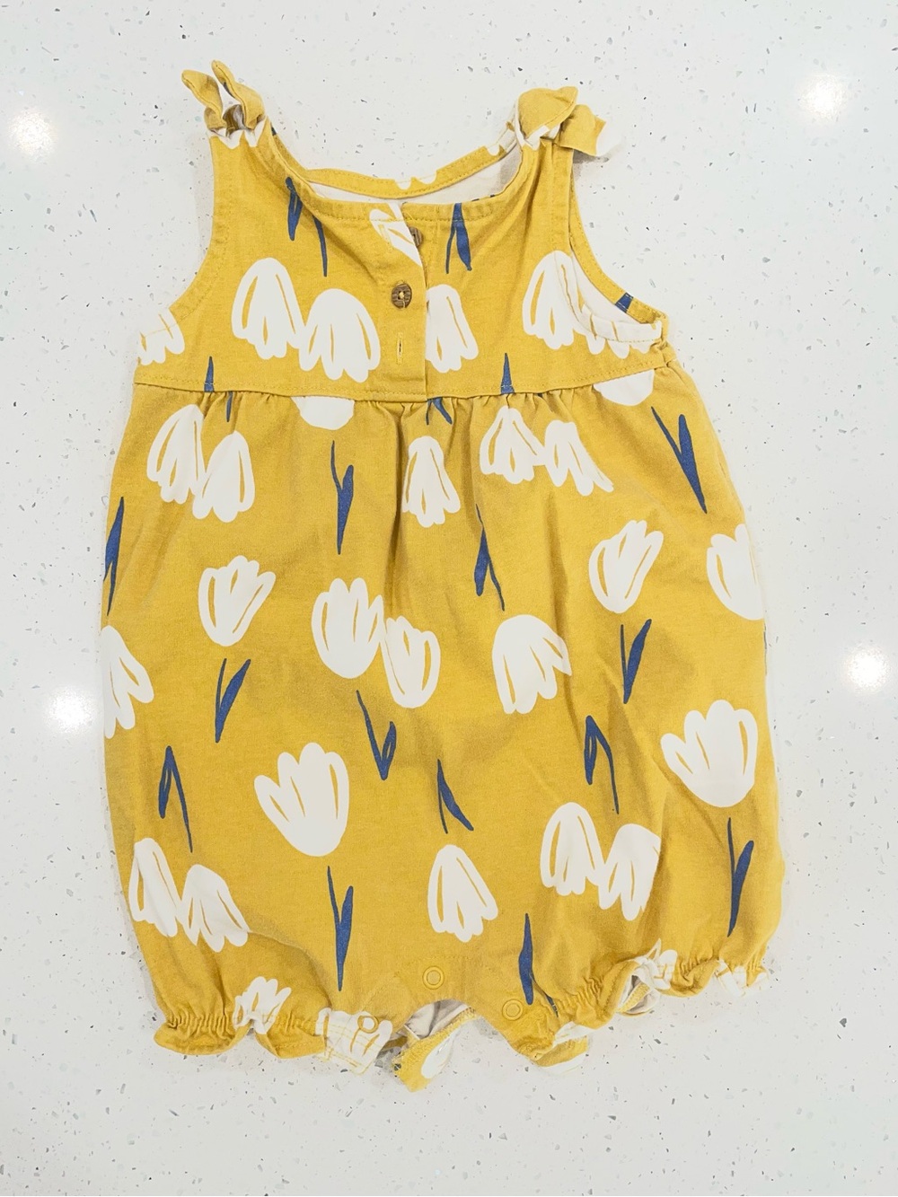 Carter’s  Yellow Floral Bubble Romper - 18 Months